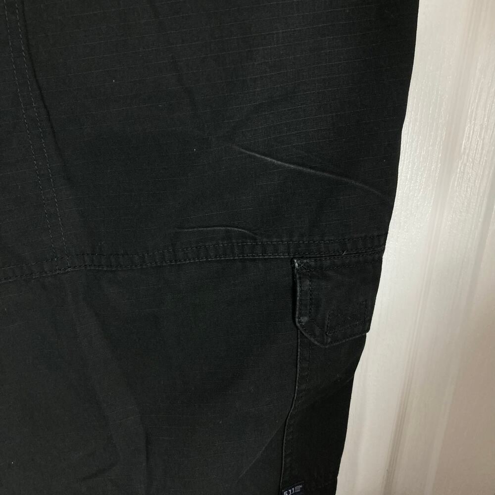 5.11 TACTICAL SERIES Pant 52 Mens Black Cargo Regular-Fit Ripstop Resistant - Picture 8 of 16